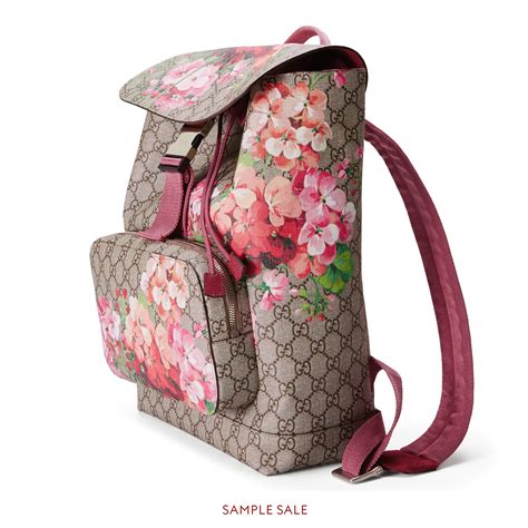 gucci backpack floral blue|Gucci backpack with blue flowers.